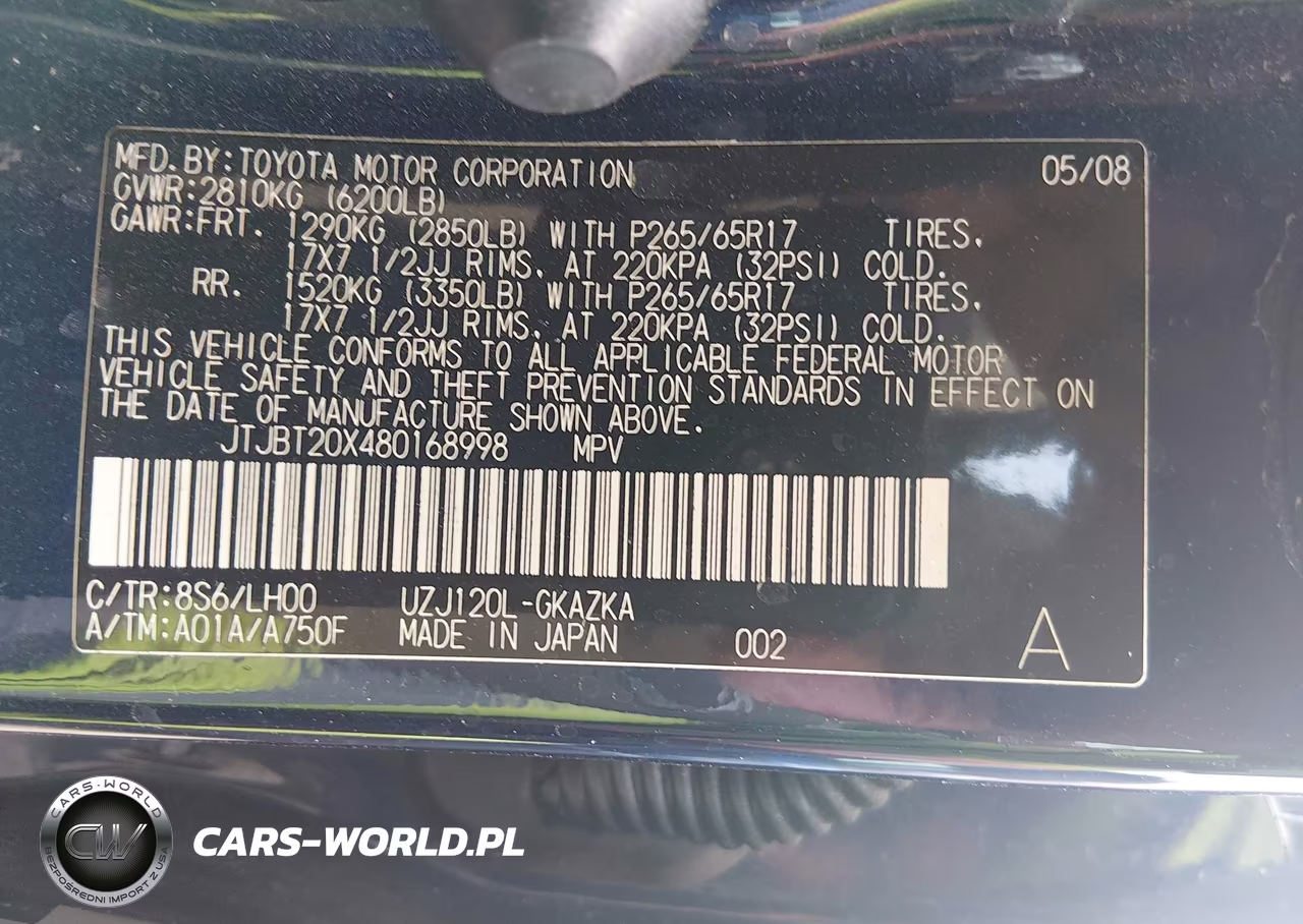 2008 Lexus Gx 470 VIN:JTJBT20X480168998 - 9