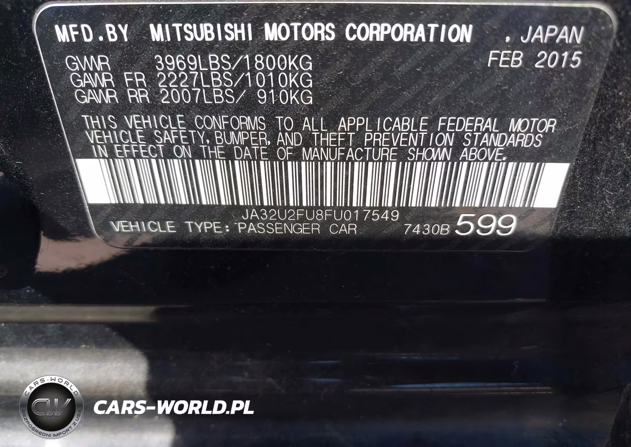 2015 Mitsubishi Lancer Es VIN:JA32U2FU8FU017549 - 9