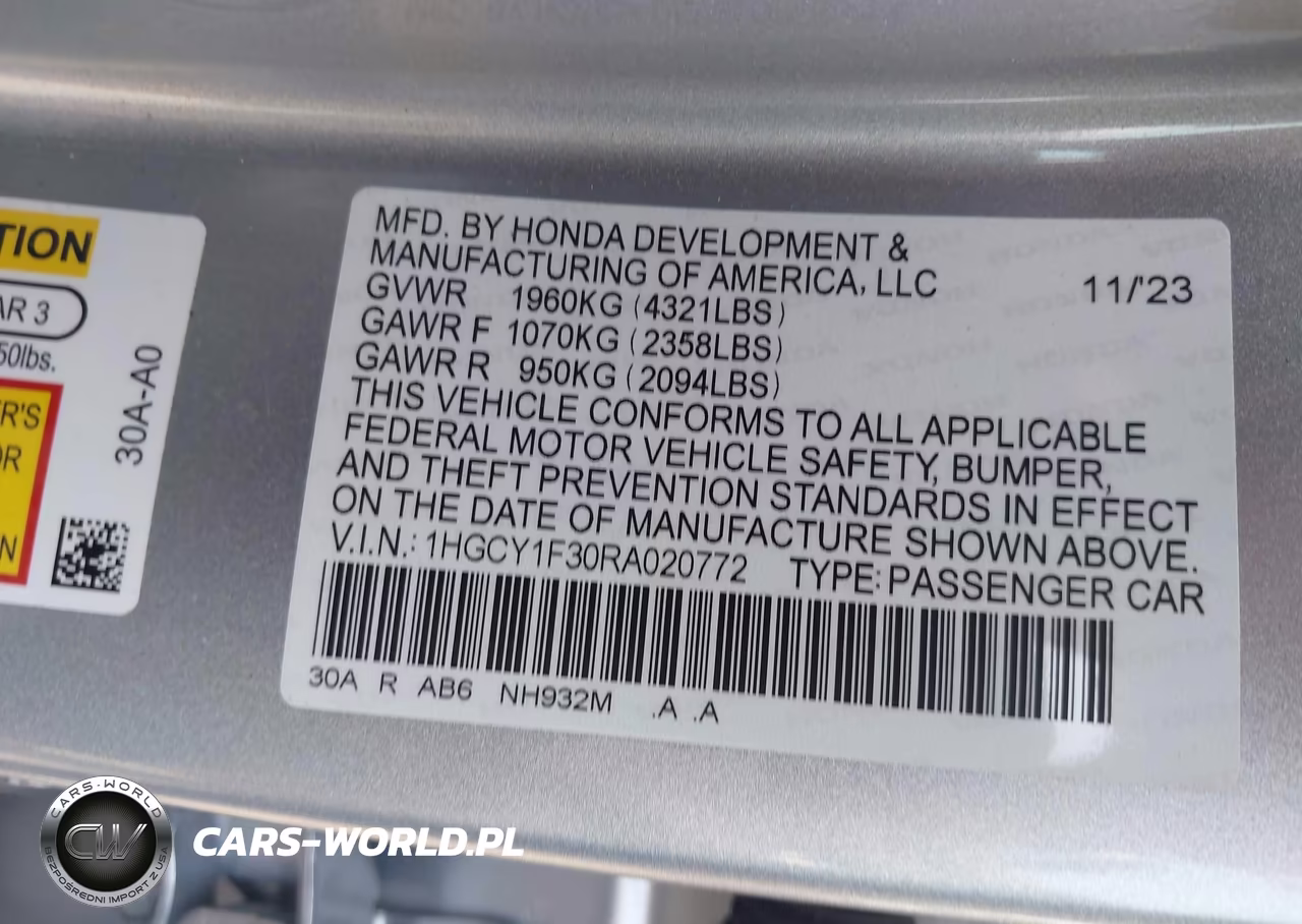2024 Honda Accord Ex VIN:1HGCY1F30RA020772 - 9