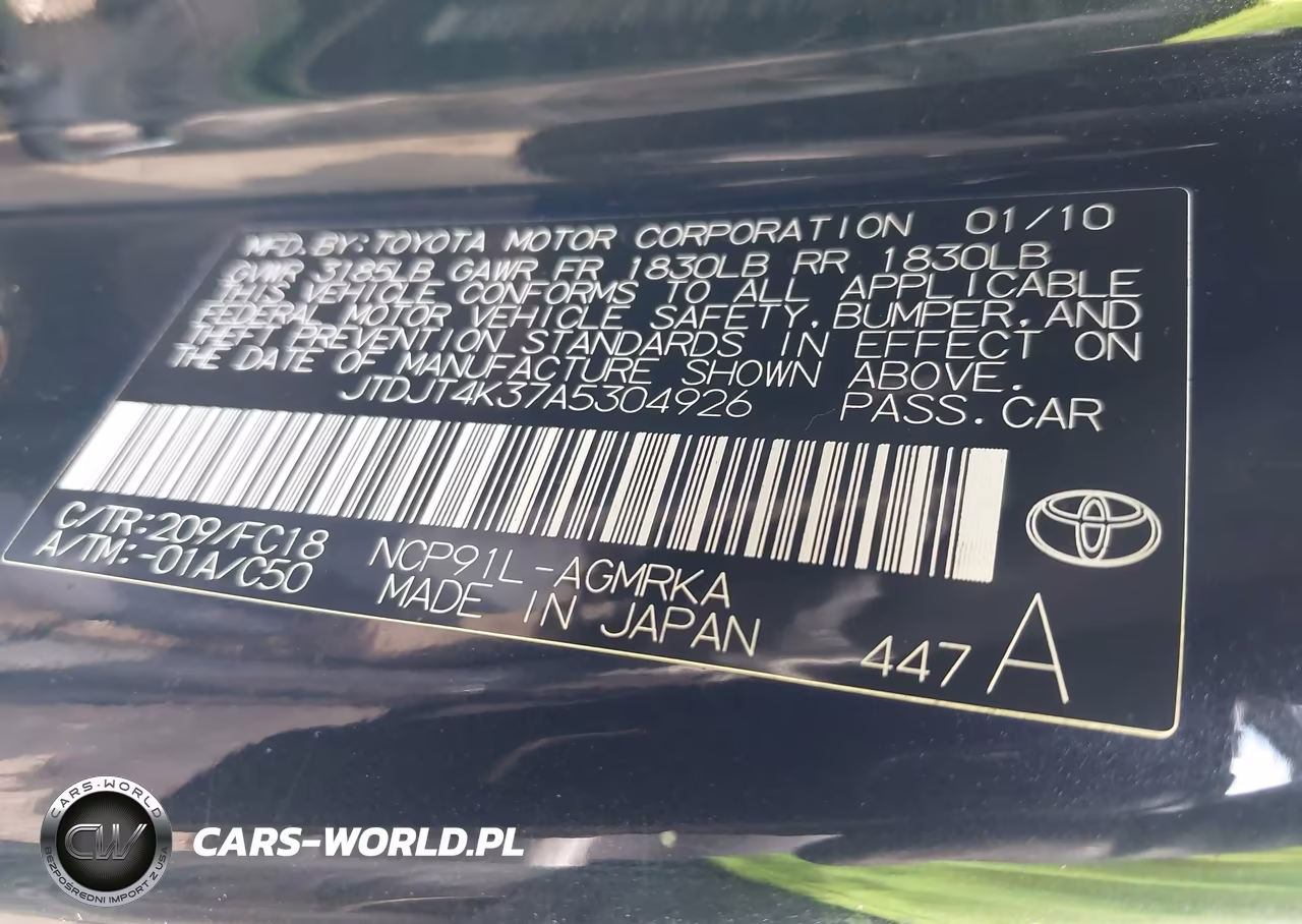 2010 Toyota Yaris VIN:JTDJT4K37A5304926 - 9