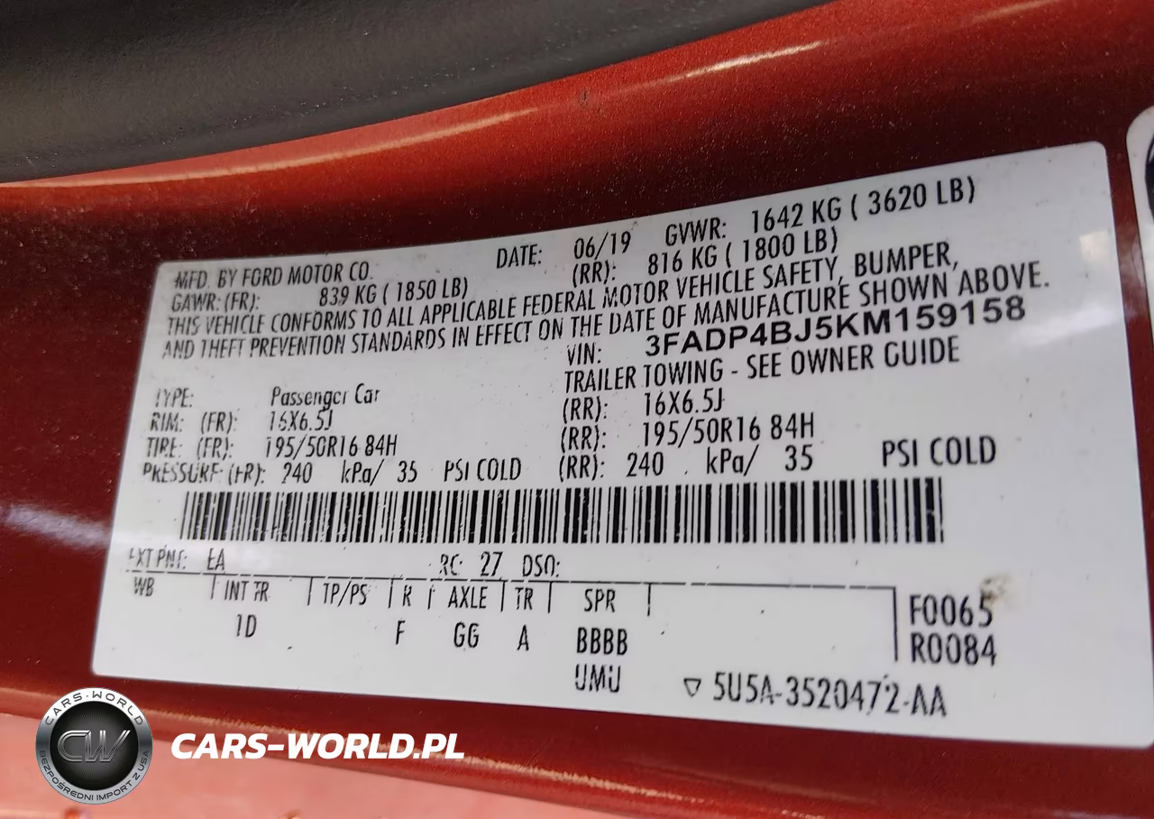 2019 Ford Fiesta Se VIN:3FADP4BJ5KM159158 - 9