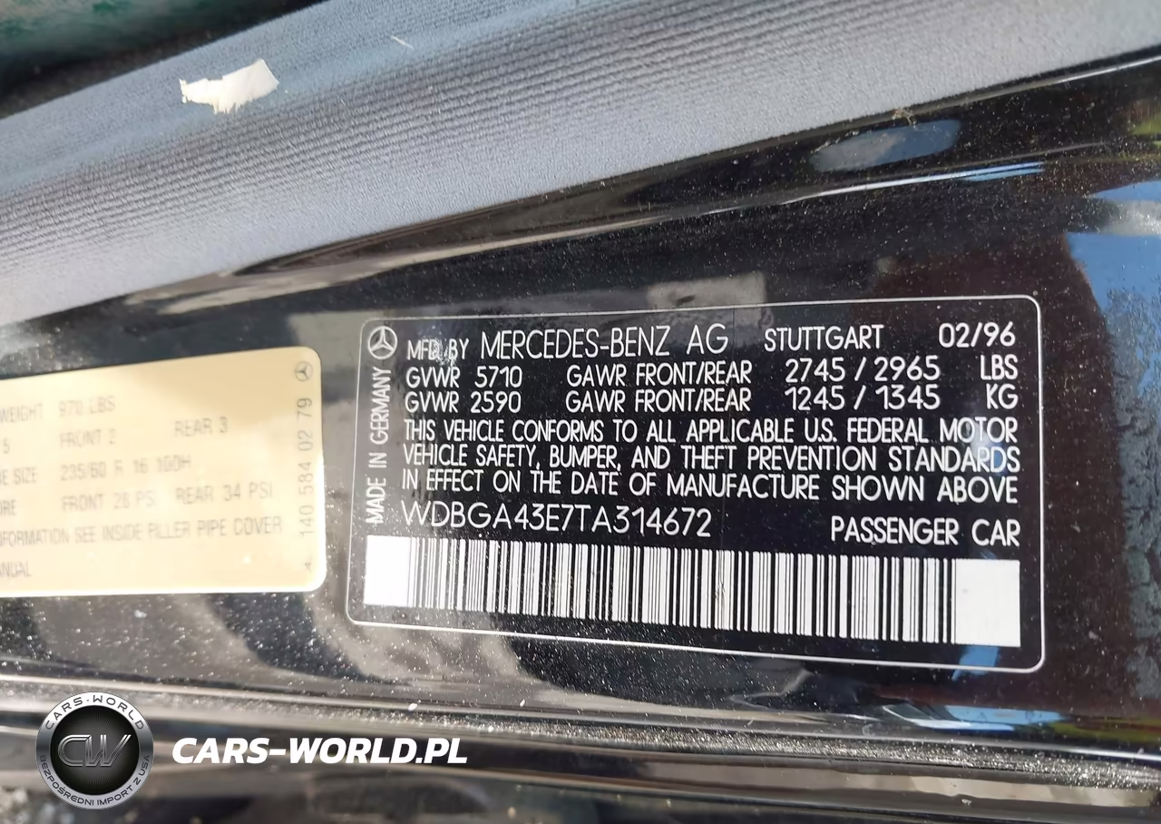 1996 Mercedes-Benz S 420 VIN:WDBGA43E7TA314672 - 9