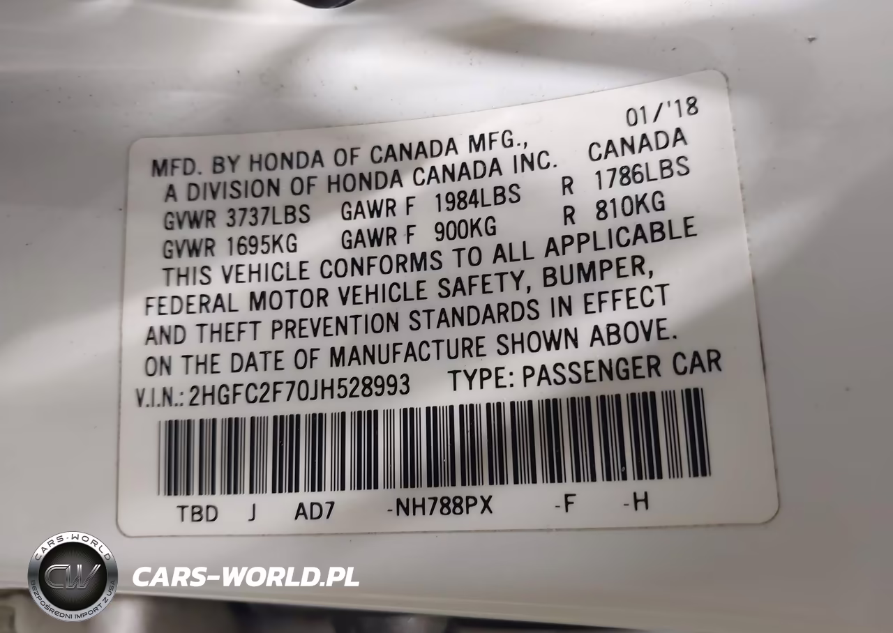2018 Honda Civic Ex VIN:2HGFC2F70JH528993 - 9