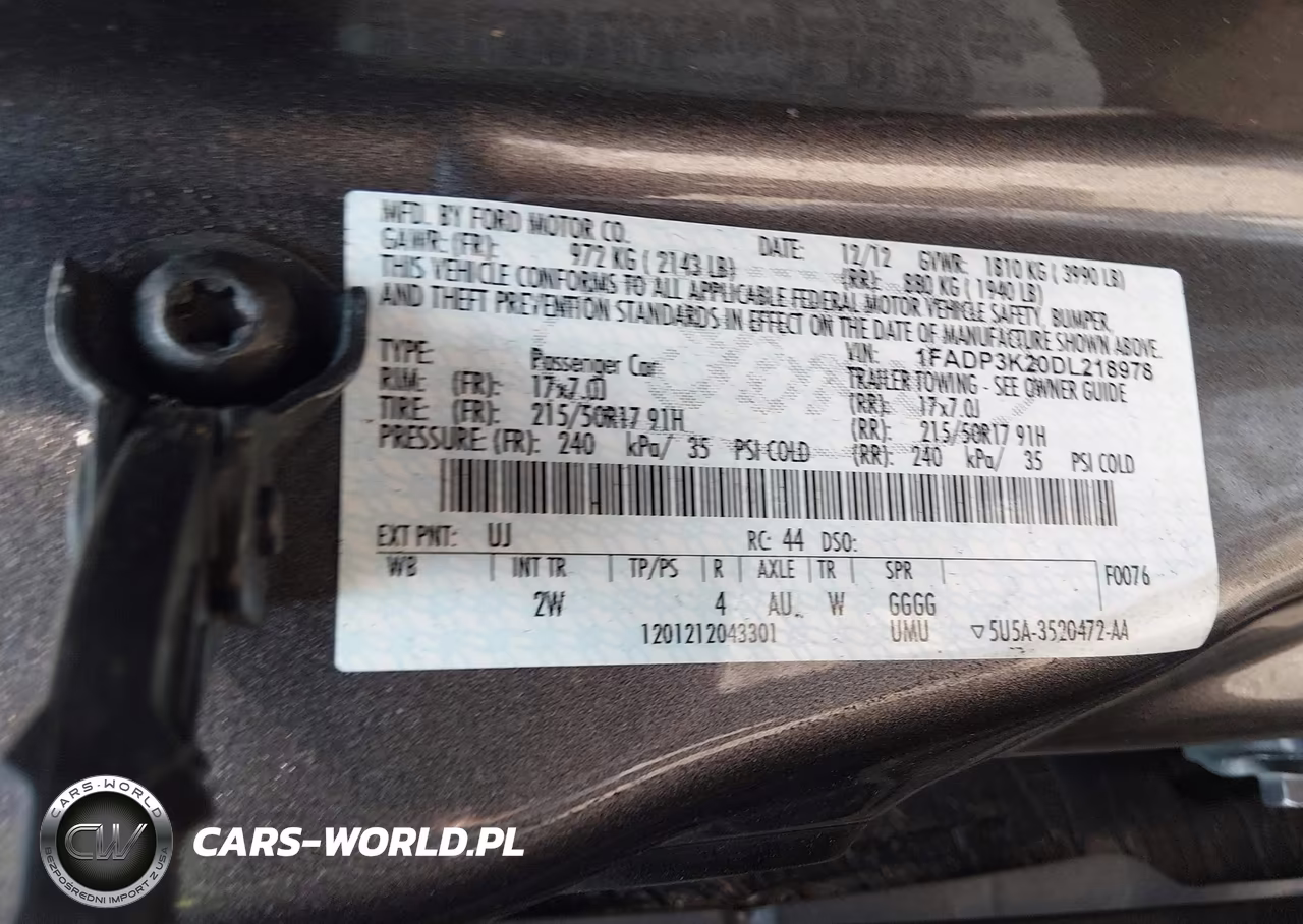2013 Ford Focus Se VIN:1FADP3K20DL218978 - 9