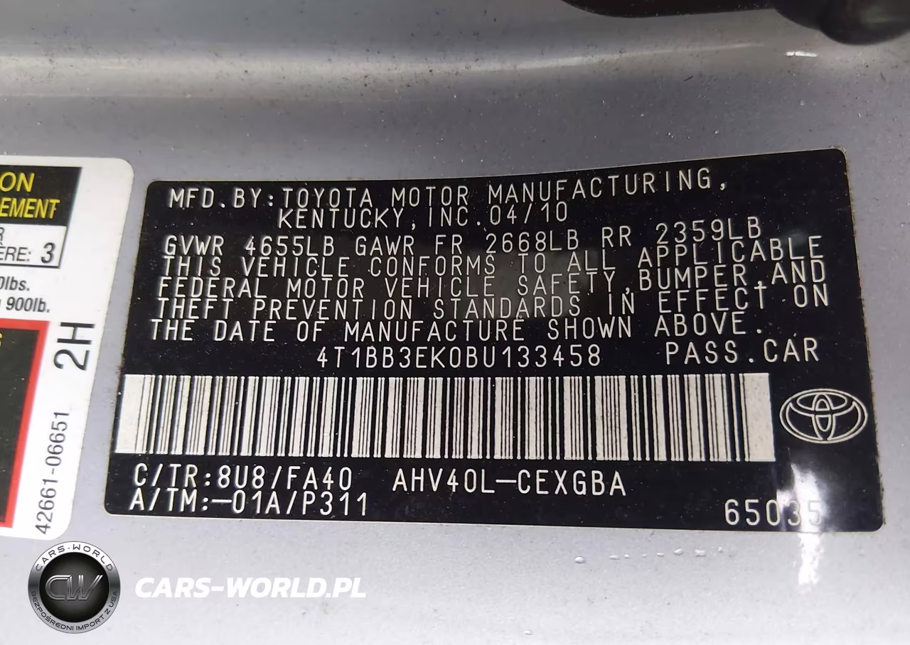 2011 Toyota Camry Hybrid VIN:4T1BB3EK0BU133458 - 9