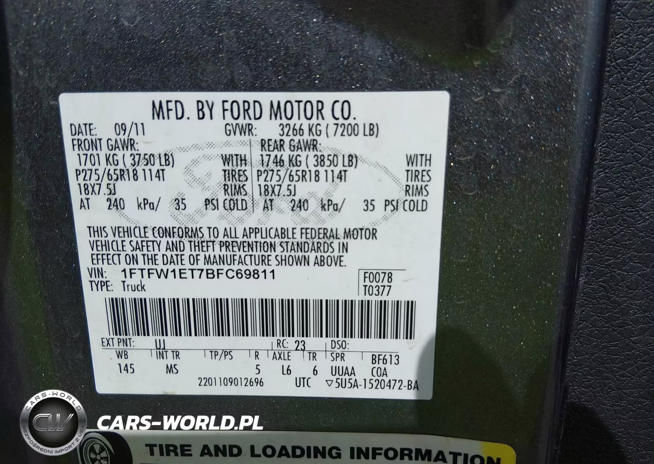 2011 Ford F-150 Xlt VIN:1FTFW1ET7BFC69811 - 9