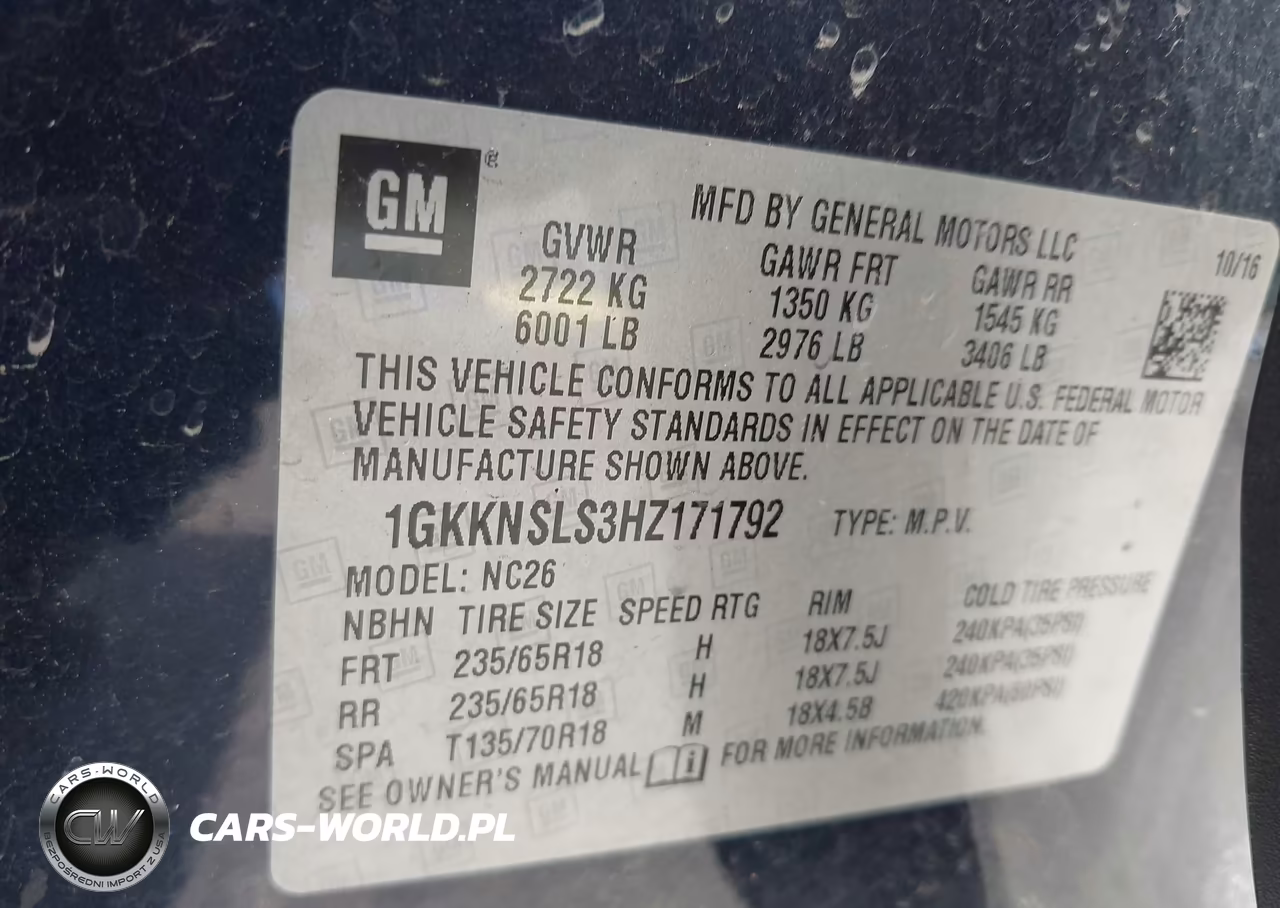 2017 GMC Acadia Sle-2 VIN:1GKKNSLS3HZ171792 - 9