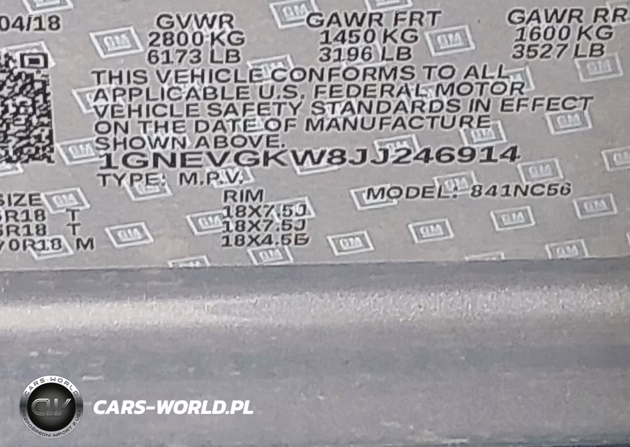 2018 Chevrolet Traverse 1Lt VIN:1GNEVGKW8JJ246914 - 9