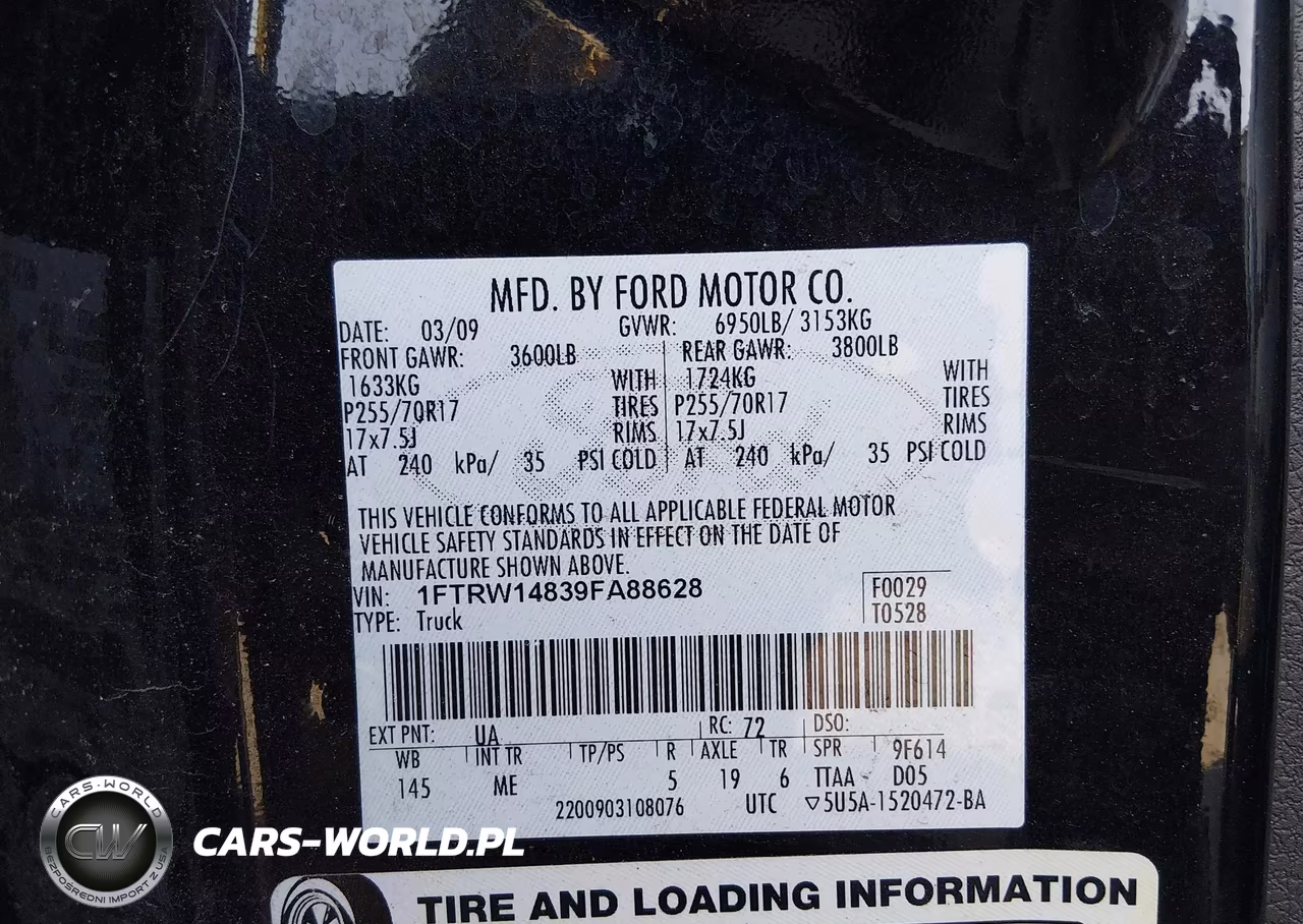 2009 Ford F-150 Xlt VIN:1FTRW14839FA88628 - 9