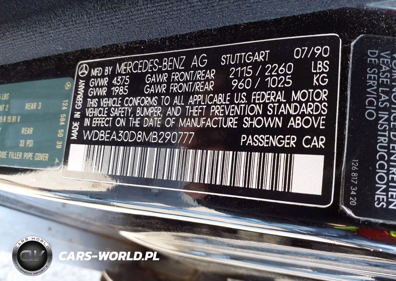 1991 Mercedes-Benz 300 E VIN:WDBEA30D8MB290777 - 9