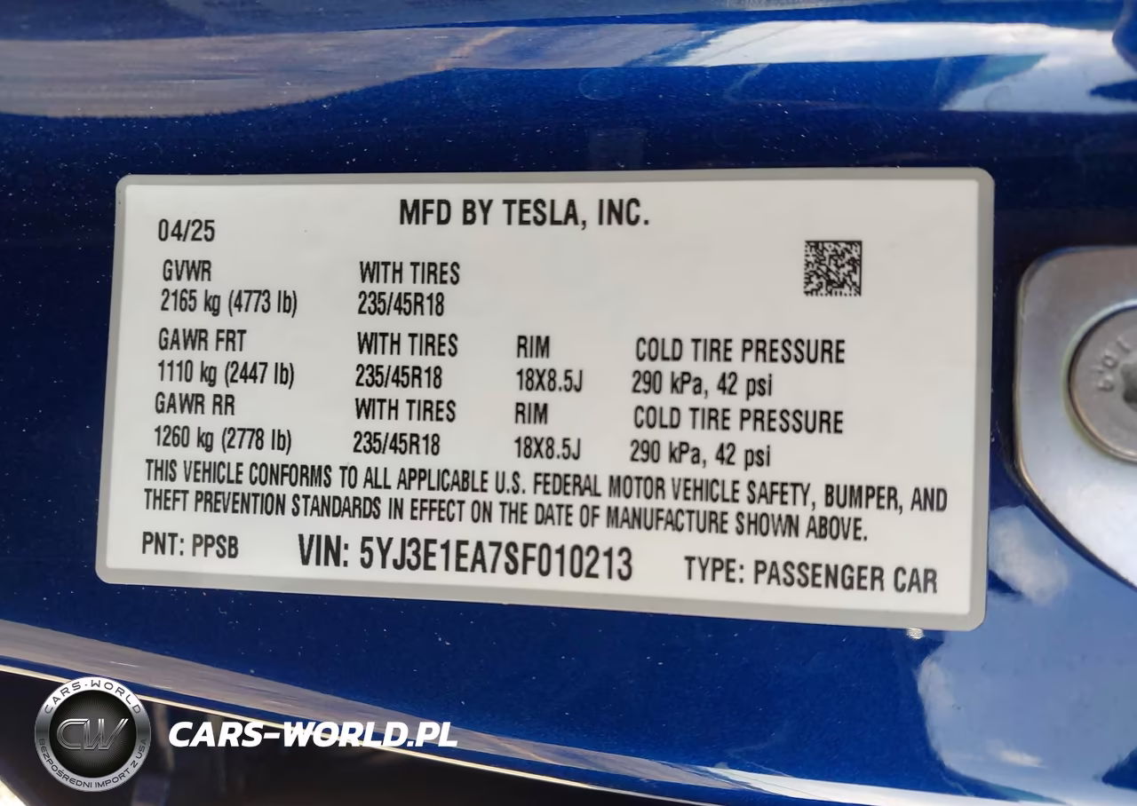 2025 Tesla Model 3 Long Range Rear-Wheel Drive-Standard Rear-Wheel Drive VIN:5YJ3E1EA7SF010213 - 9