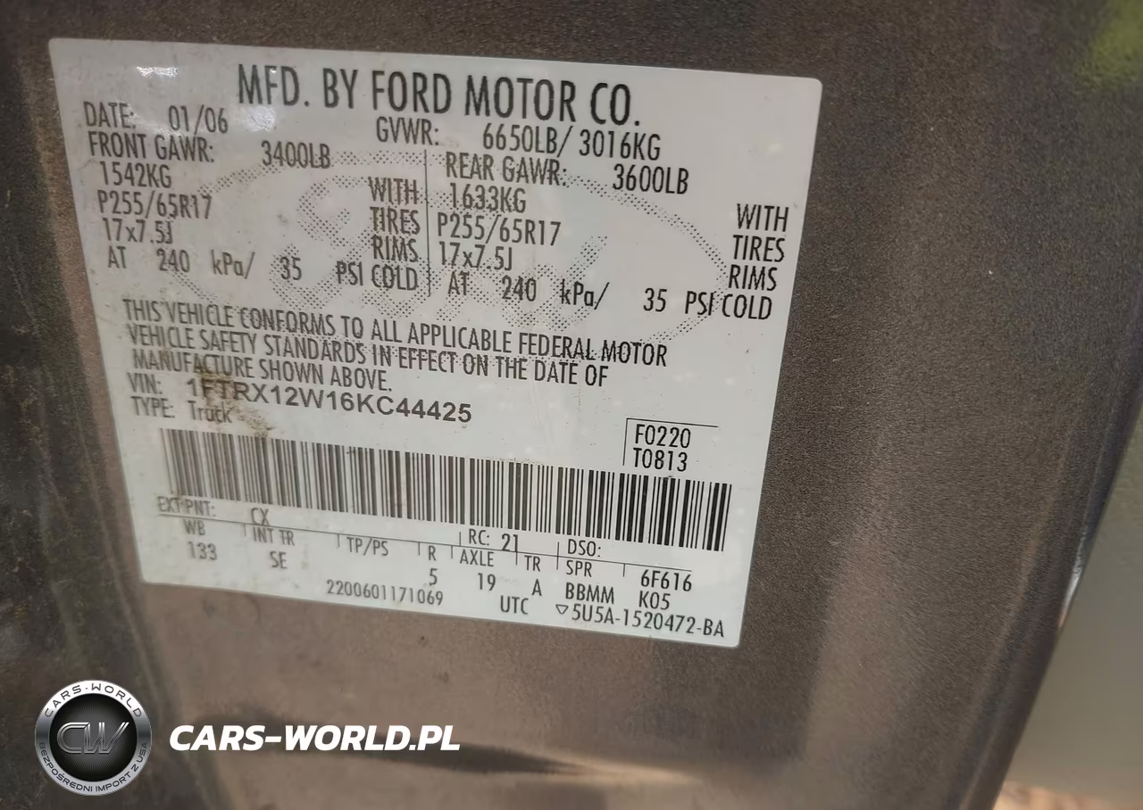 2006 Ford F-150 Stx-Xl-Xlt VIN:1FTRX12W16KC44425 - 9