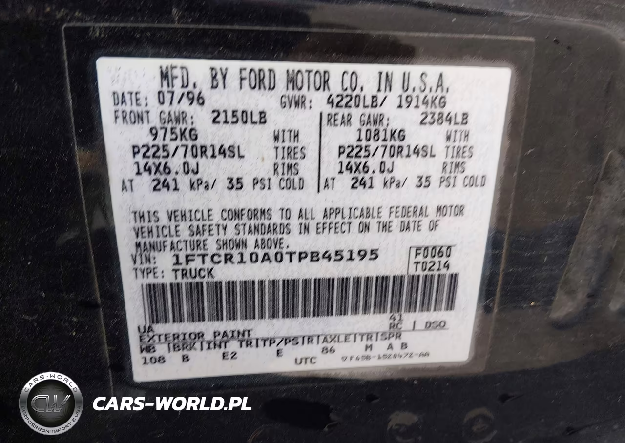 1996 Ford Ranger VIN:1FTCR10A0TPB45195 - 9