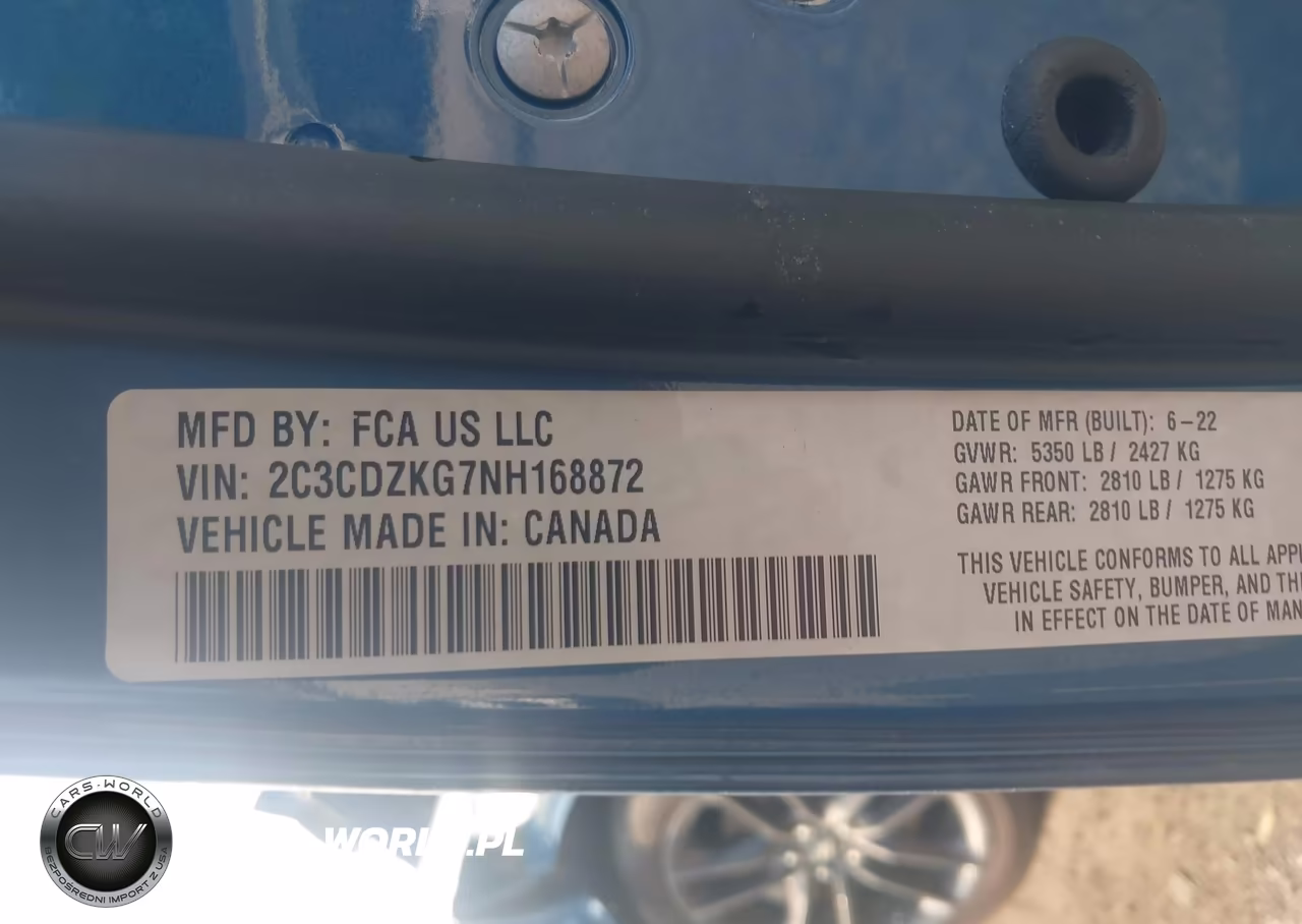 2022 Dodge Challenger Gt Awd VIN:2C3CDZKG7NH168872 - 9