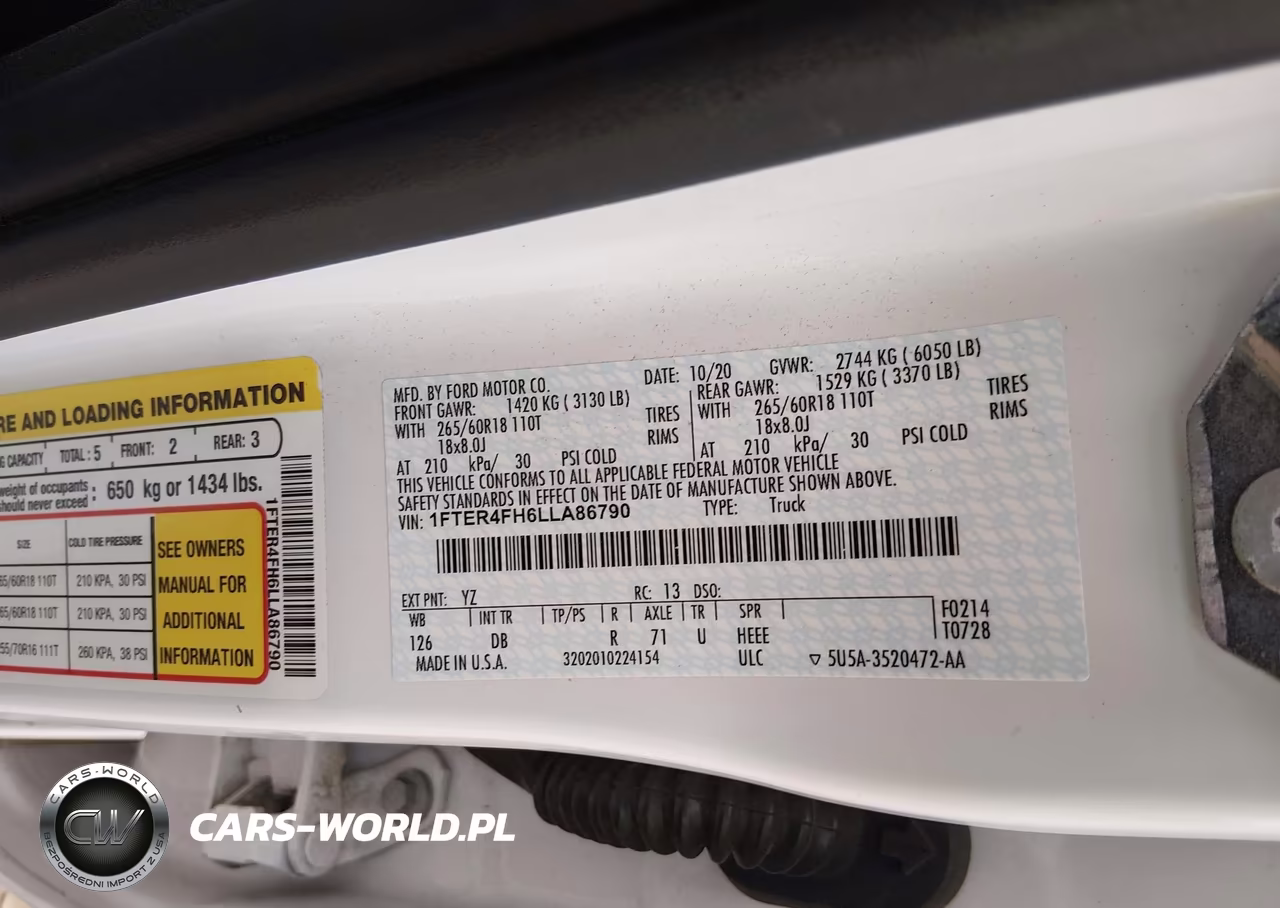 2020 Ford Ranger Lariat VIN:1FTER4FH6LLA86790 - 9