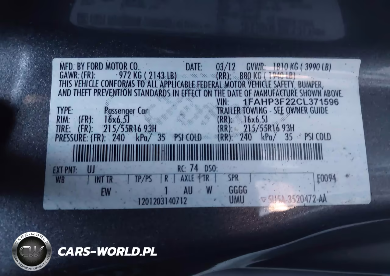 2012 Ford Focus Se VIN:1FAHP3F22CL371596 - 9