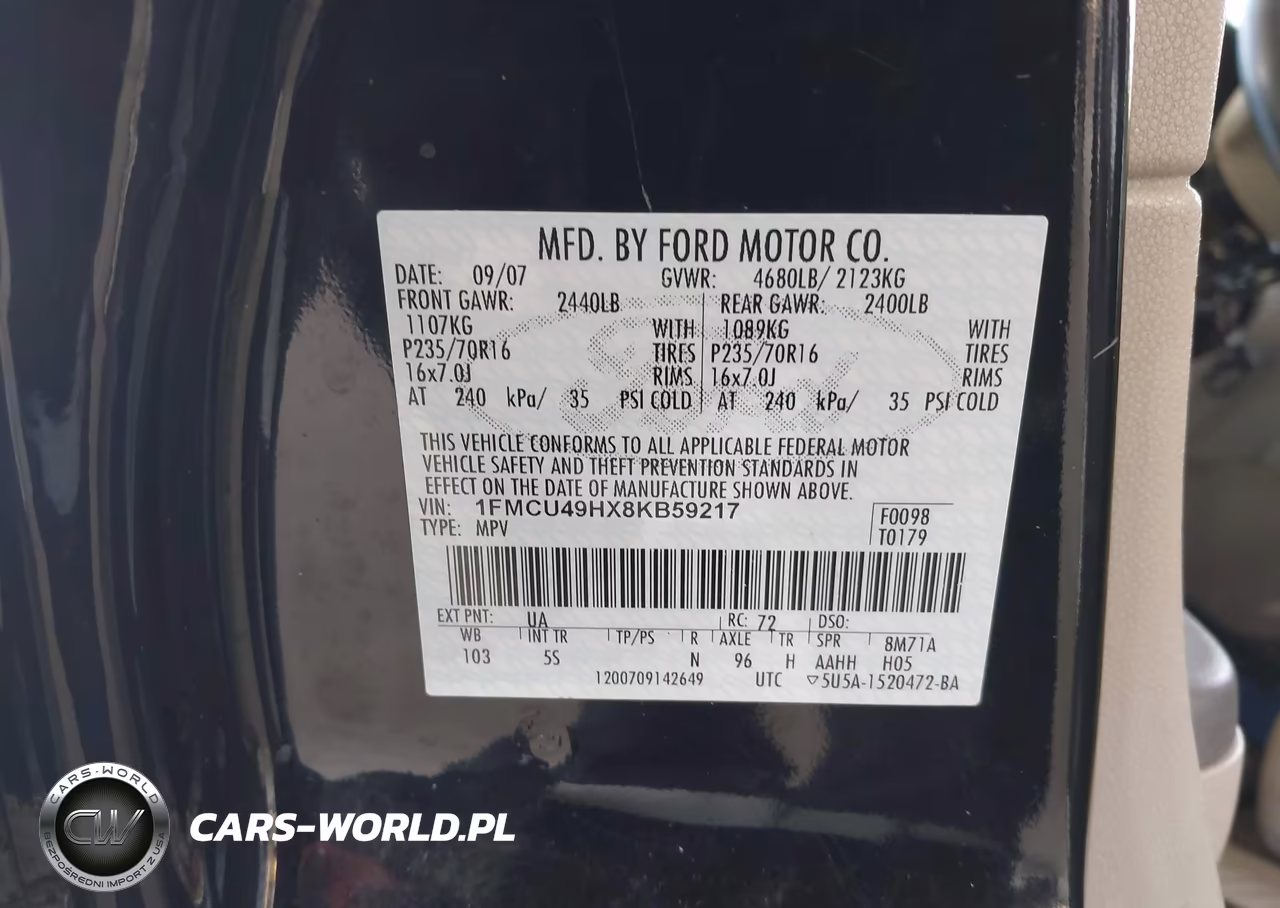 2008 Ford Escape Hybrid VIN:1FMCU49HX8KB59217 - 9