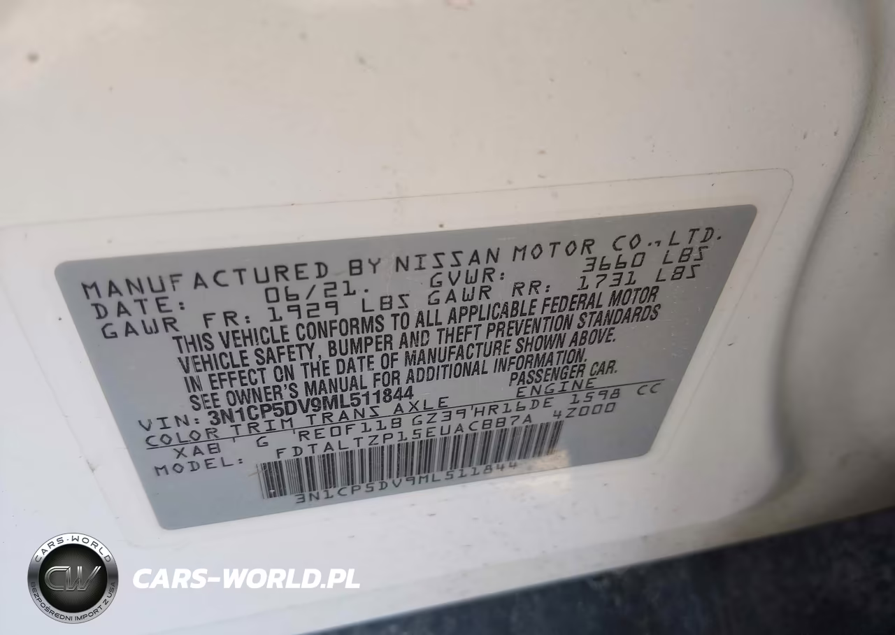 2021 Nissan Kicks Sr Xtronic Cvt VIN:3N1CP5DV9ML511844 - 9