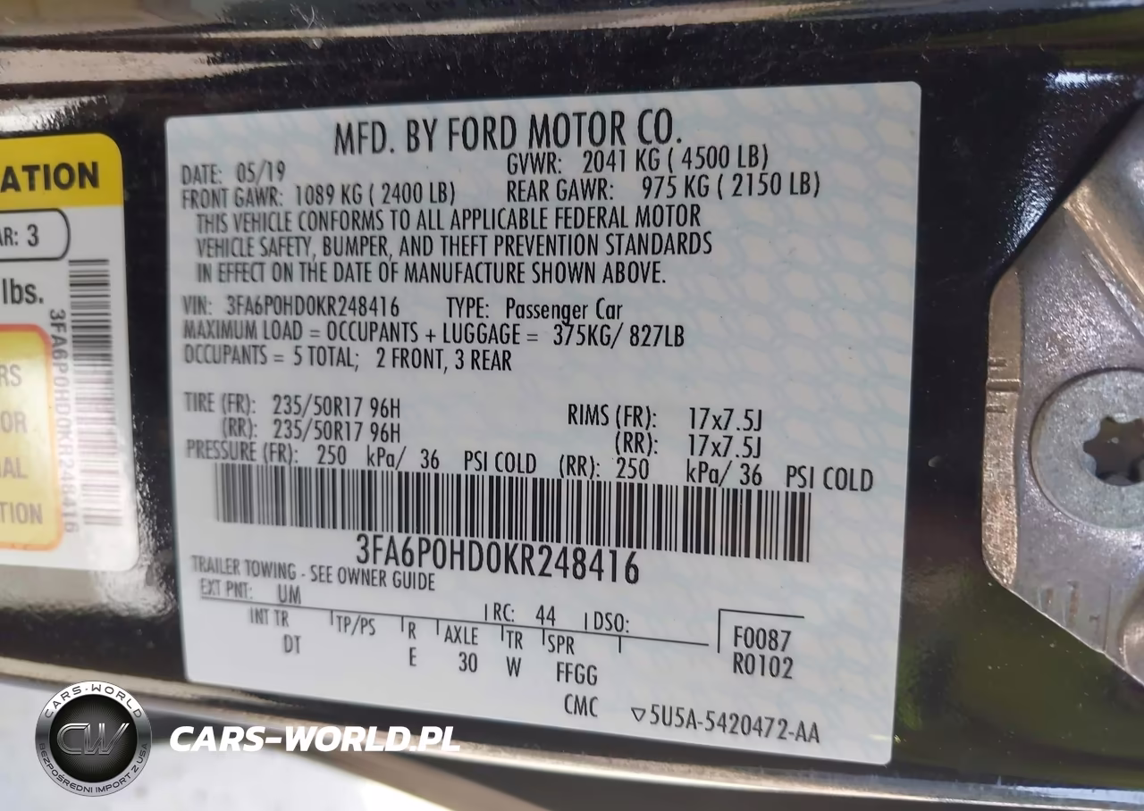 2019 Ford Fusion Se VIN:3FA6P0HD0KR248416 - 9