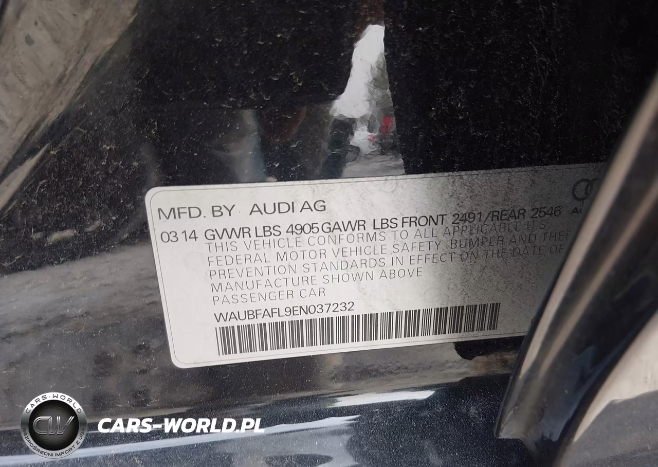 AUDI A4 VIN:WAUBFAFL9EN037232 - 9