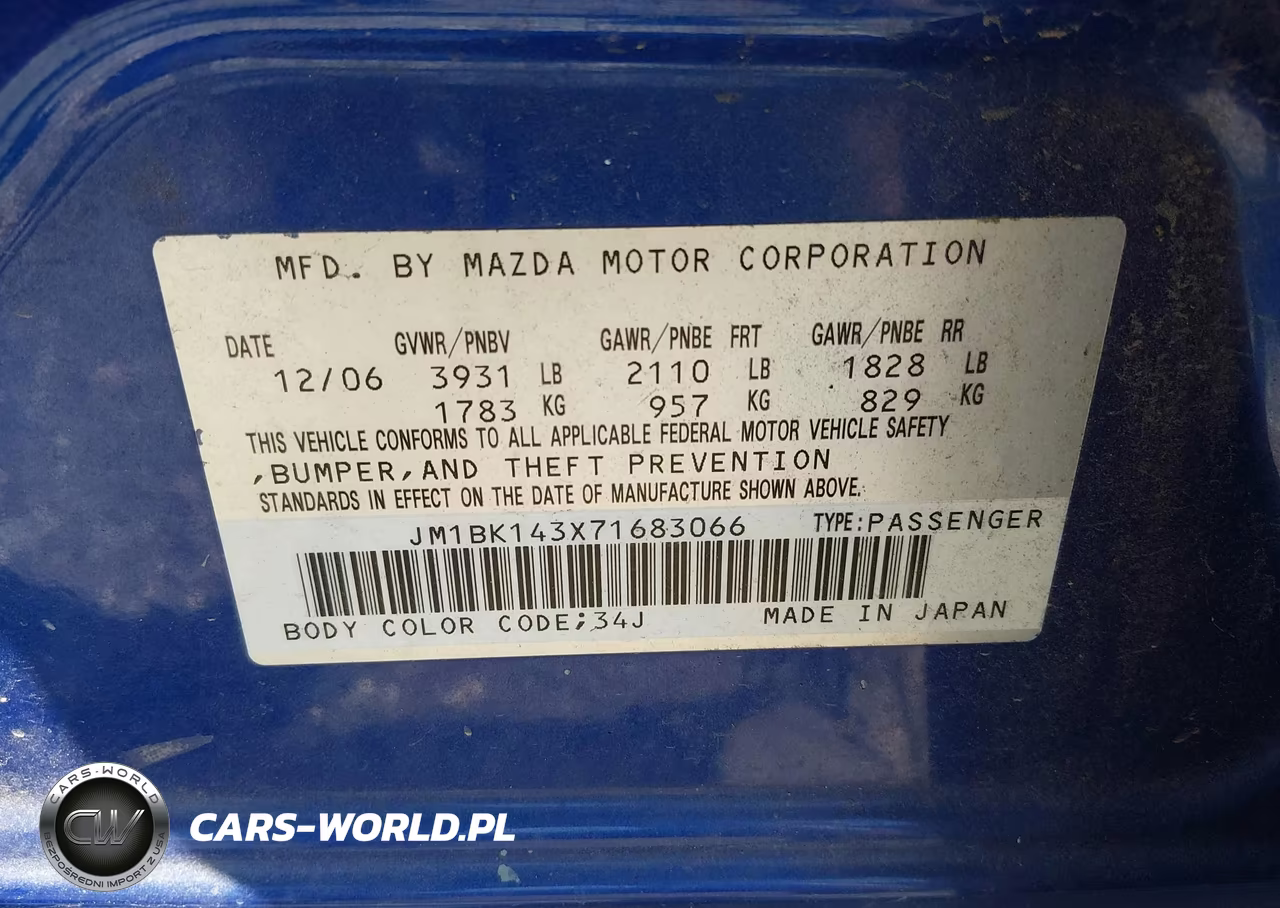 2007 Mazda Mazda3 S Sport VIN:JM1BK143X71683066 - 9