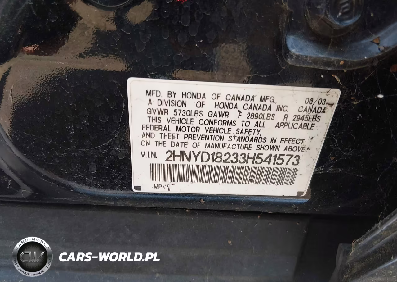 2003 Acura Mdx VIN:2HNYD18233H541573 - 9