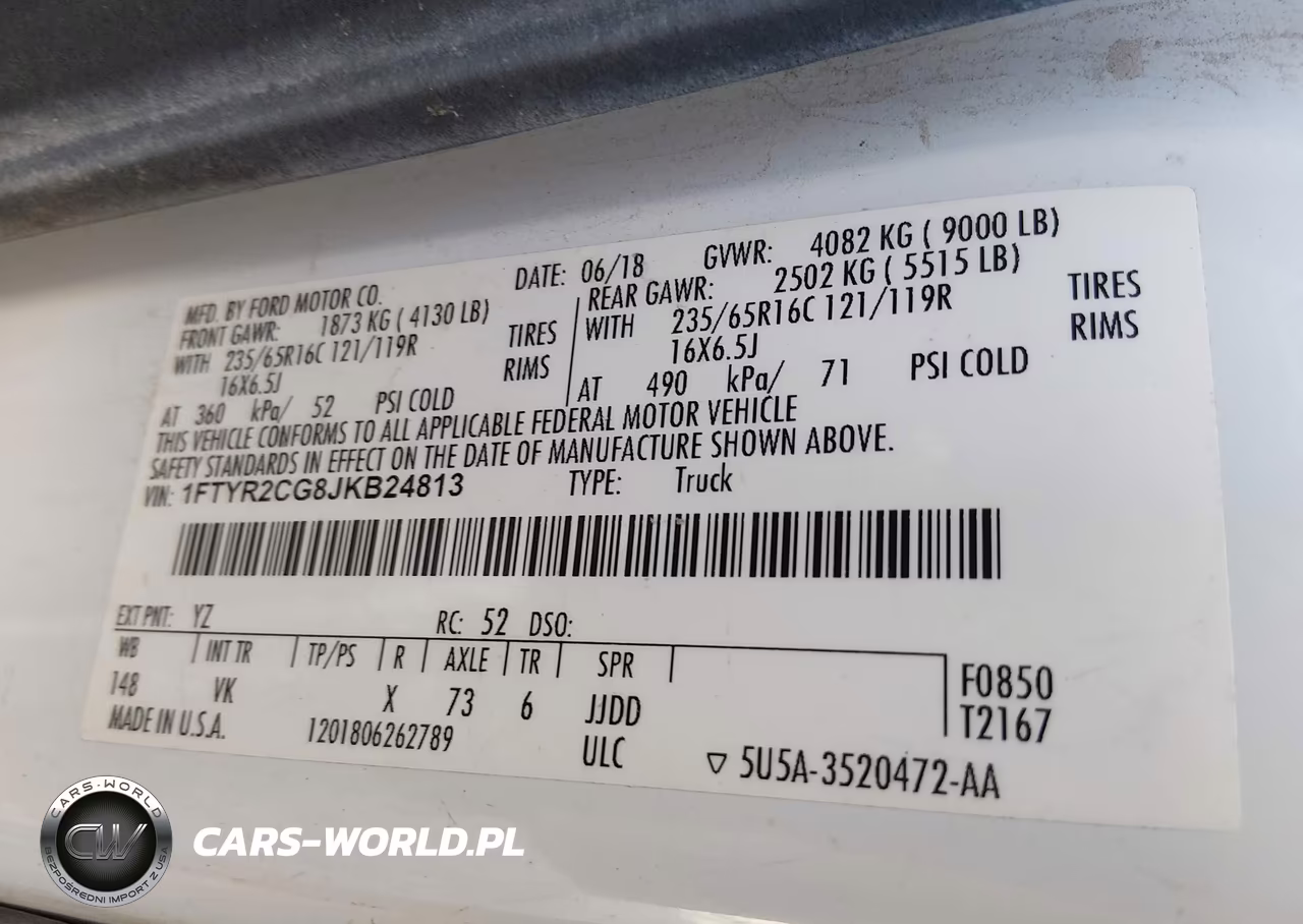 2018 Ford Transit-250 VIN:1FTYR2CG8JKB24813 - 9