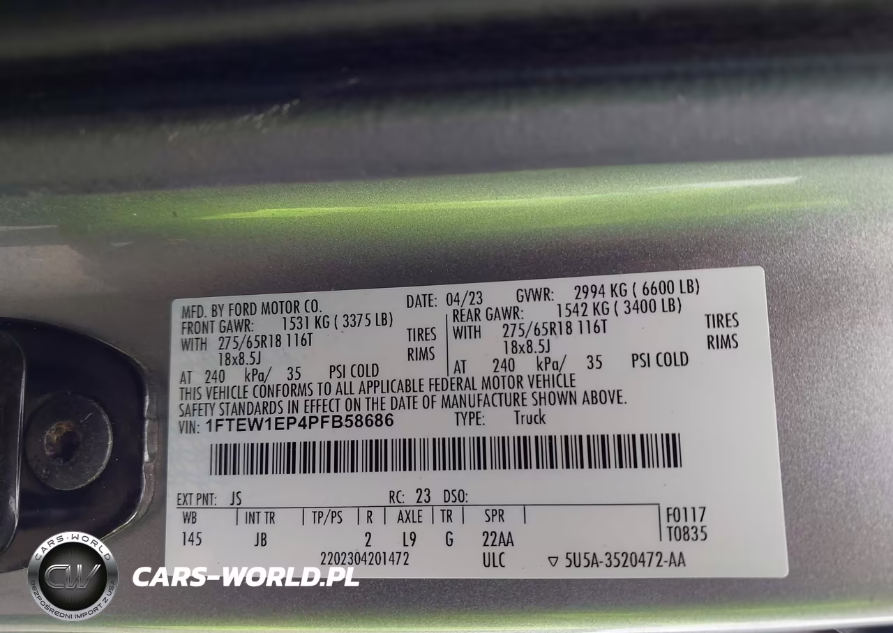2023 Ford F-150 Xl VIN:1FTEW1EP4PFB58686 - 9