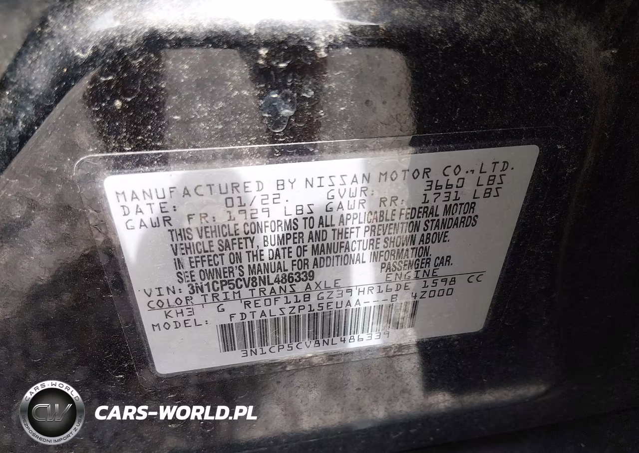 2022 Nissan Kicks Sv Xtronic Cvt VIN:3N1CP5CV8NL486339 - 9