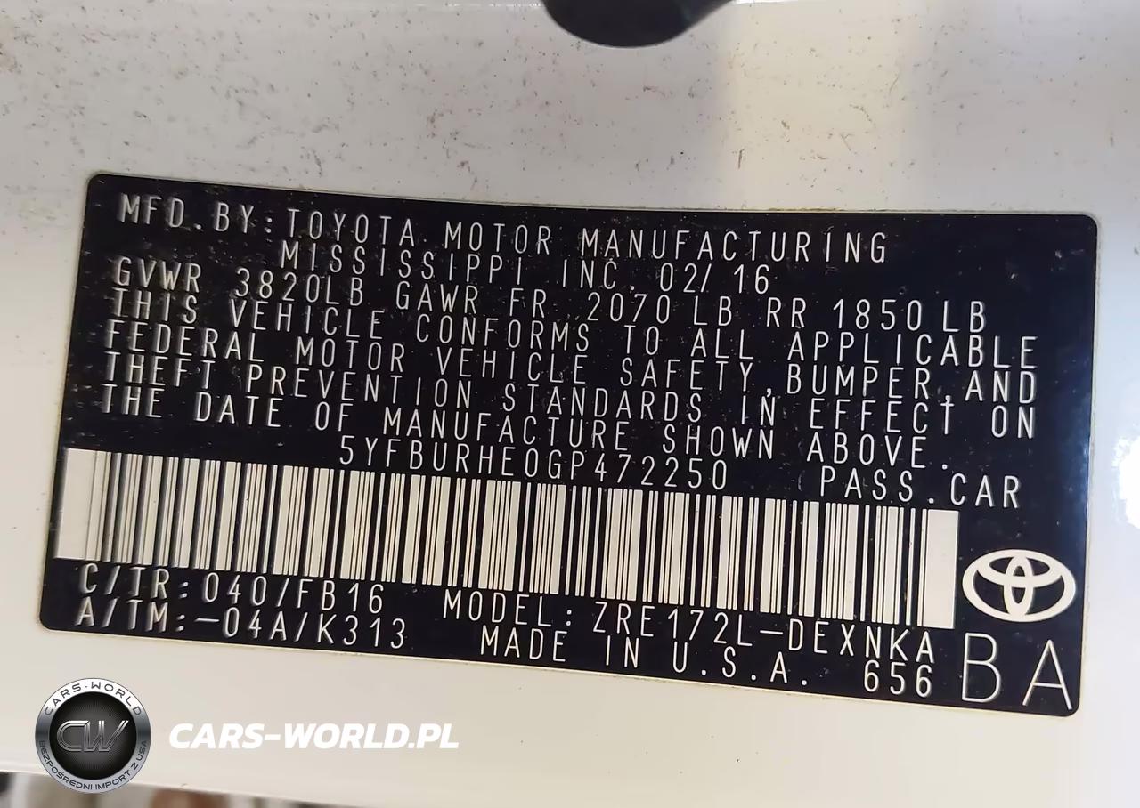 2016 Toyota Corolla Le VIN:5YFBURHE0GP472250 - 9