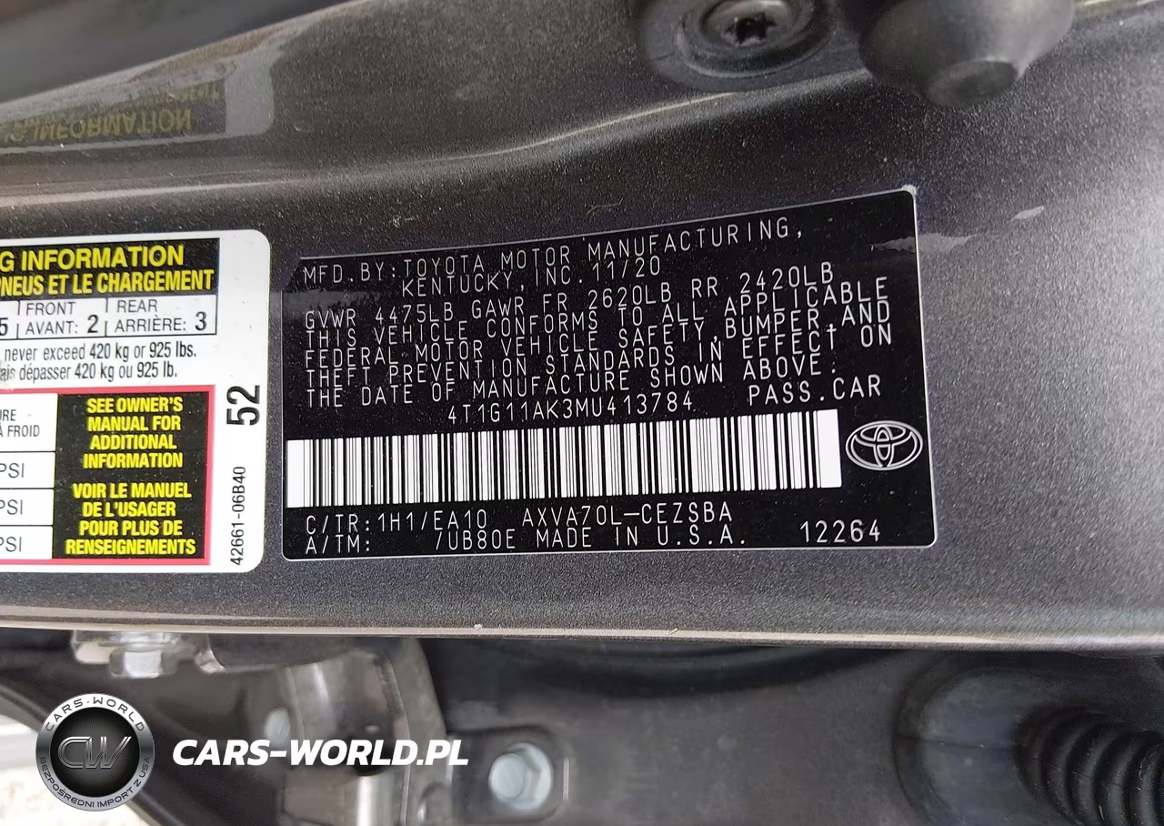 2021 Toyota Camry Se VIN:4T1G11AK3MU413784 - 9