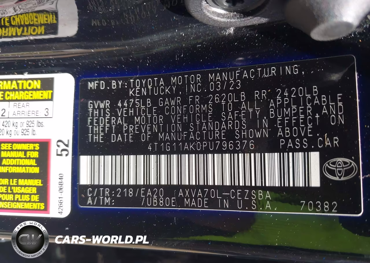 2023 Toyota Camry Se VIN:4T1G11AK0PU796376 - 9