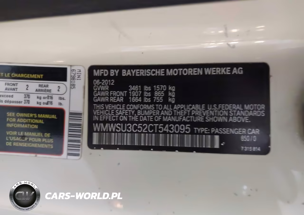 2012 Mini Cooper VIN:WMWSU3C52CT543095 - 9