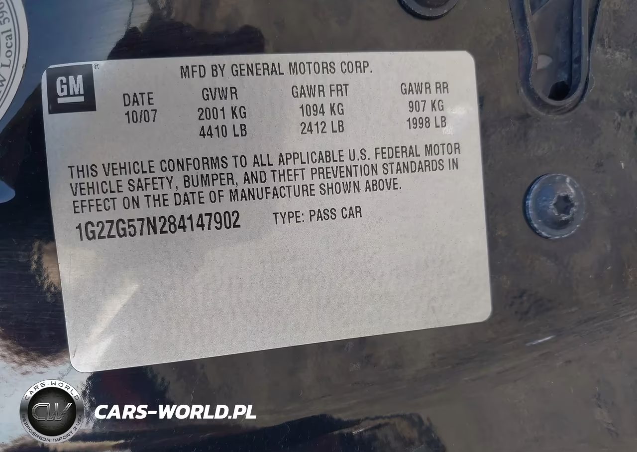 2008 Pontiac G6 VIN:1G2ZG57N284147902 - 9