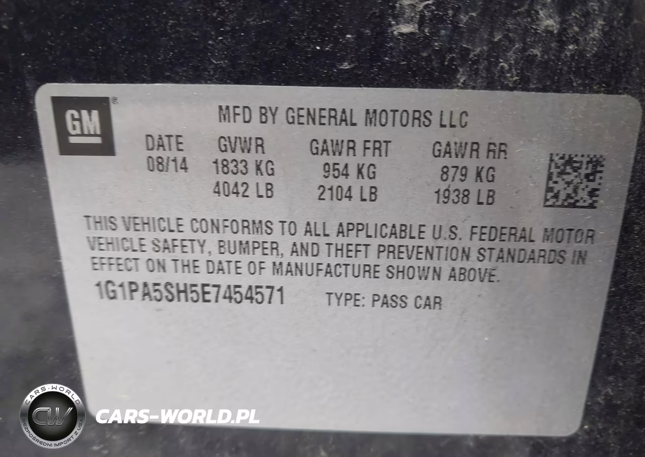 2014 Chevrolet Cruze Ls Auto VIN:1G1PA5SH5E7454571 - 9