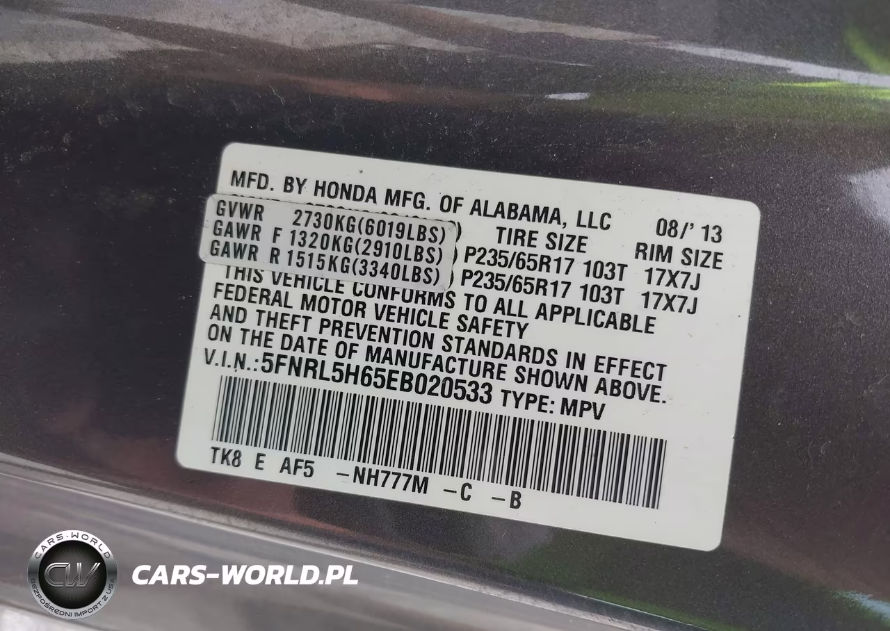 2014 Honda Odyssey Ex-L VIN:5FNRL5H65EB020533 - 9