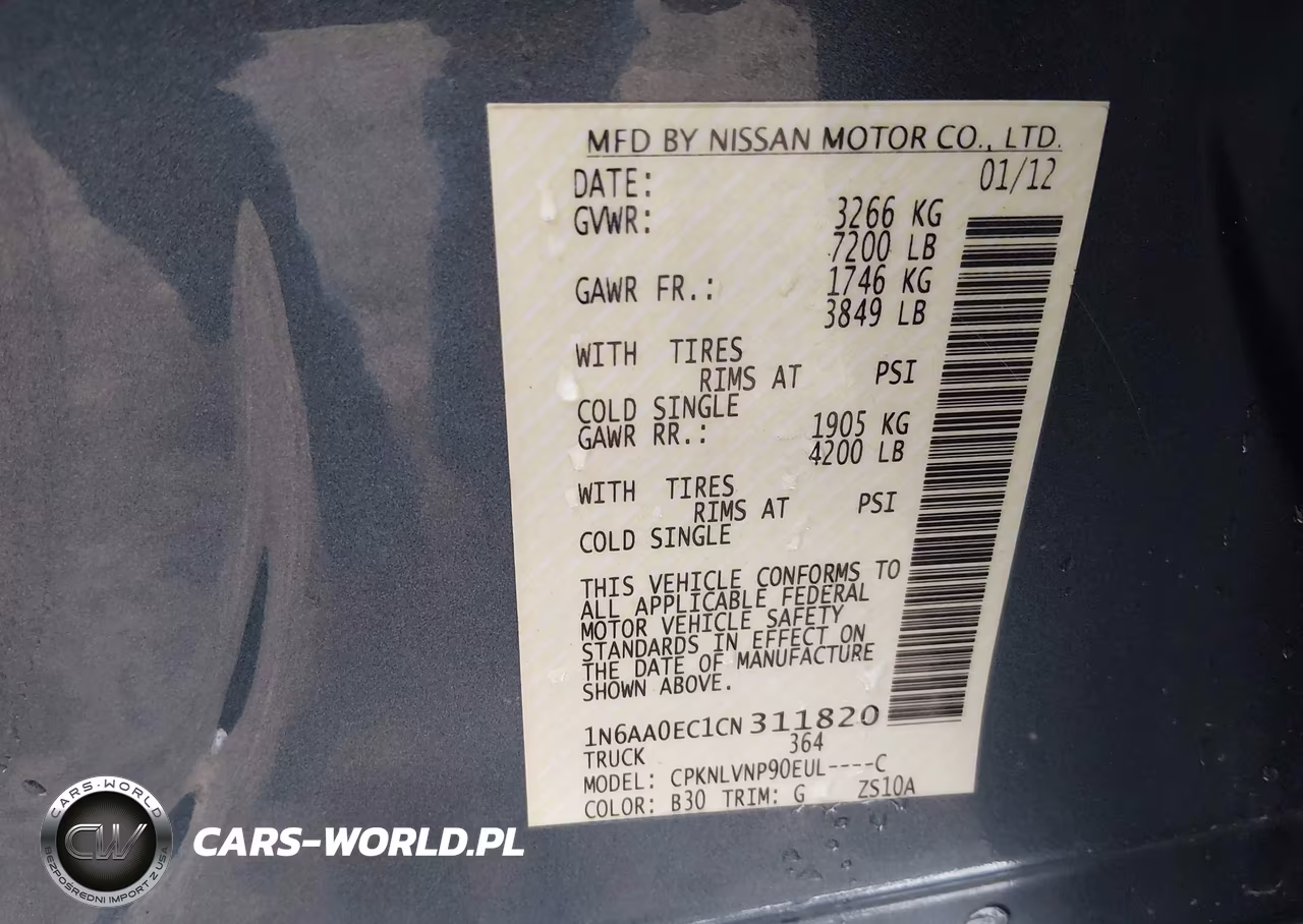 2012 Nissan Titan Sl VIN:1N6AA0EC1CN311820 - 9
