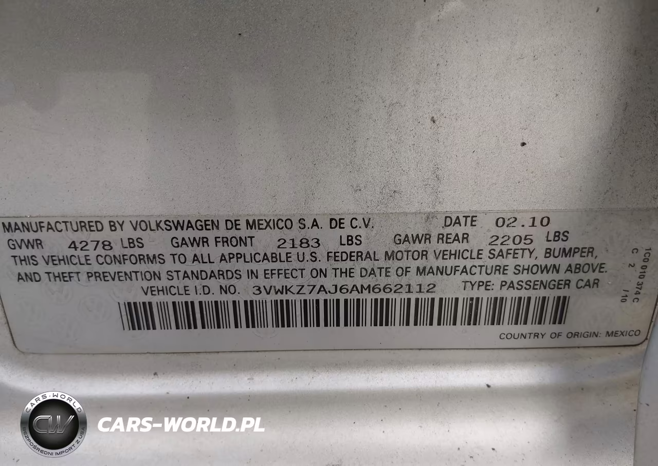 2010 Volkswagen Jetta S VIN:3VWKZ7AJ6AM662112 - 9