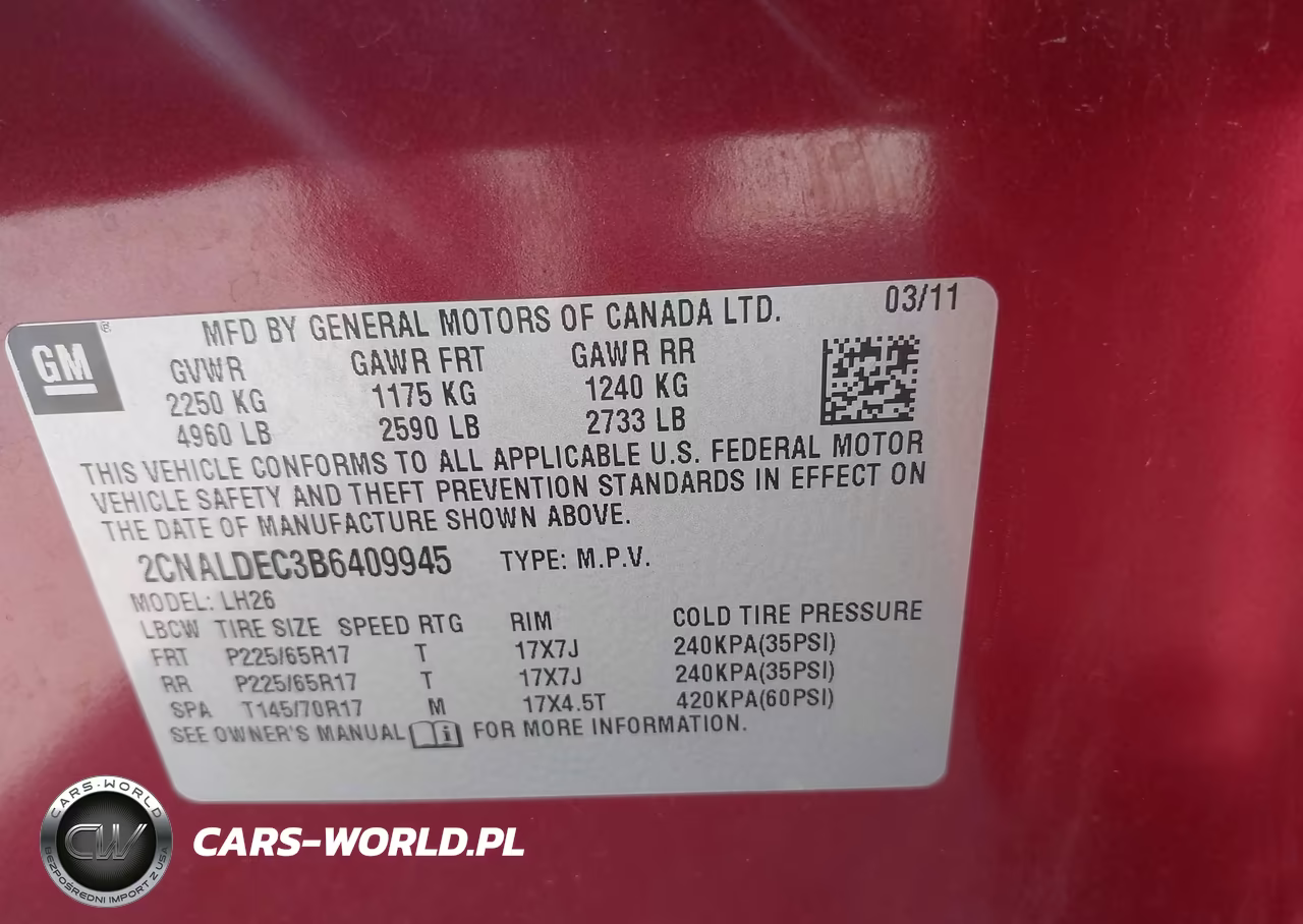 2011 Chevrolet Equinox Lt W-1Lt VIN:2CNALDEC3B6409945 - 9