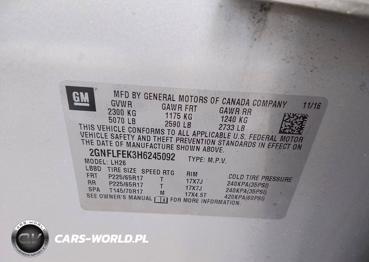 2017 Chevrolet Equinox Lt VIN:2GNFLFEK3H6245092 - 9