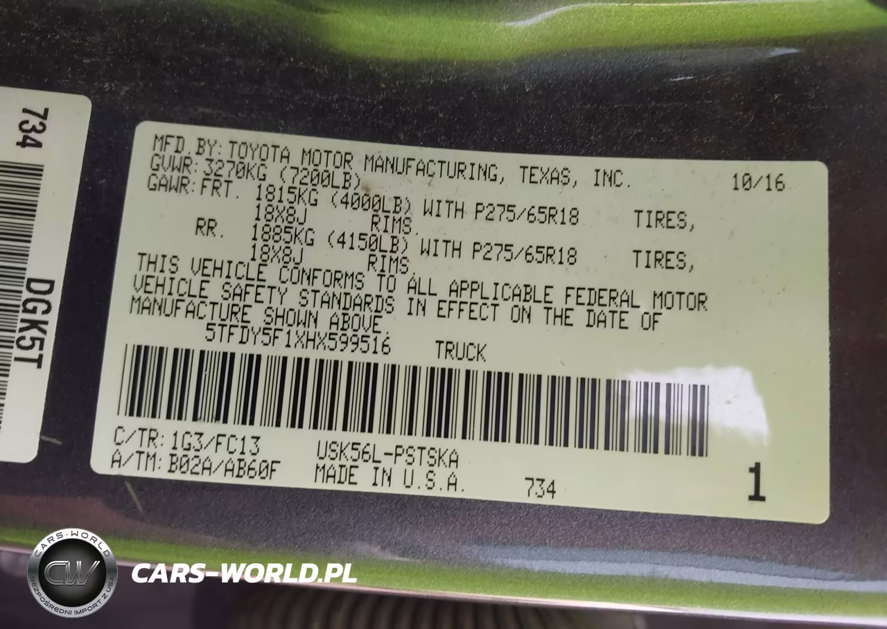 2017 Toyota Tundra Sr5 5.7L V8 VIN:5TFDY5F1XHX599516 - 9