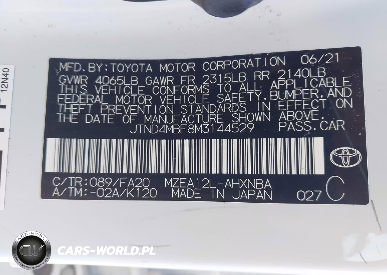 2021 Toyota Corolla Se VIN:JTND4MBE8M3144529 - 9