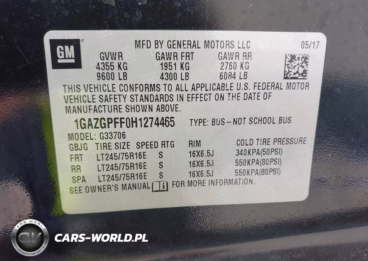 2017 Chevrolet Express 3500 Lt VIN:1GAZGPFF0H1274465 - 9