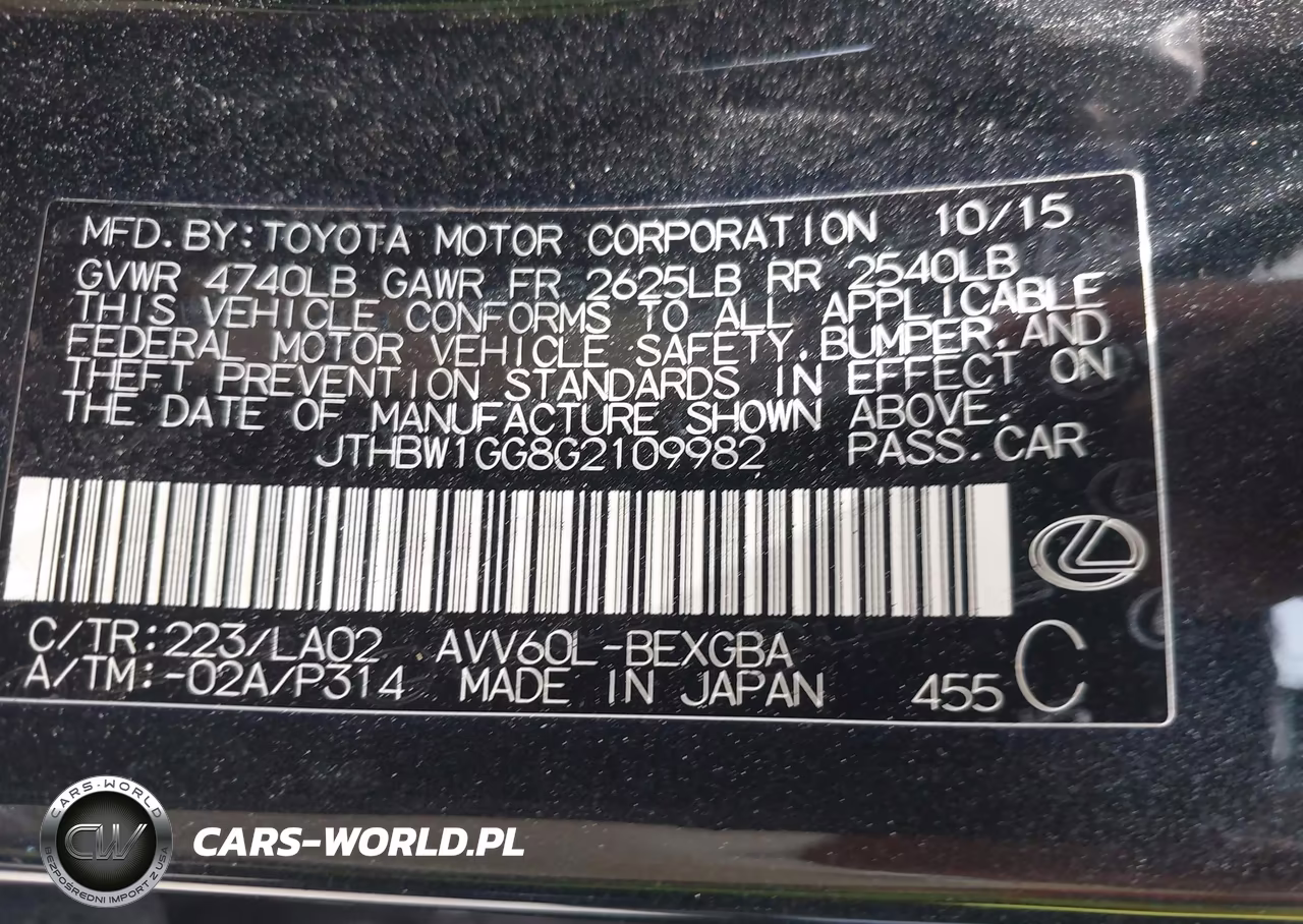 2016 Lexus Es 300H VIN:JTHBW1GG8G2109982 - 9