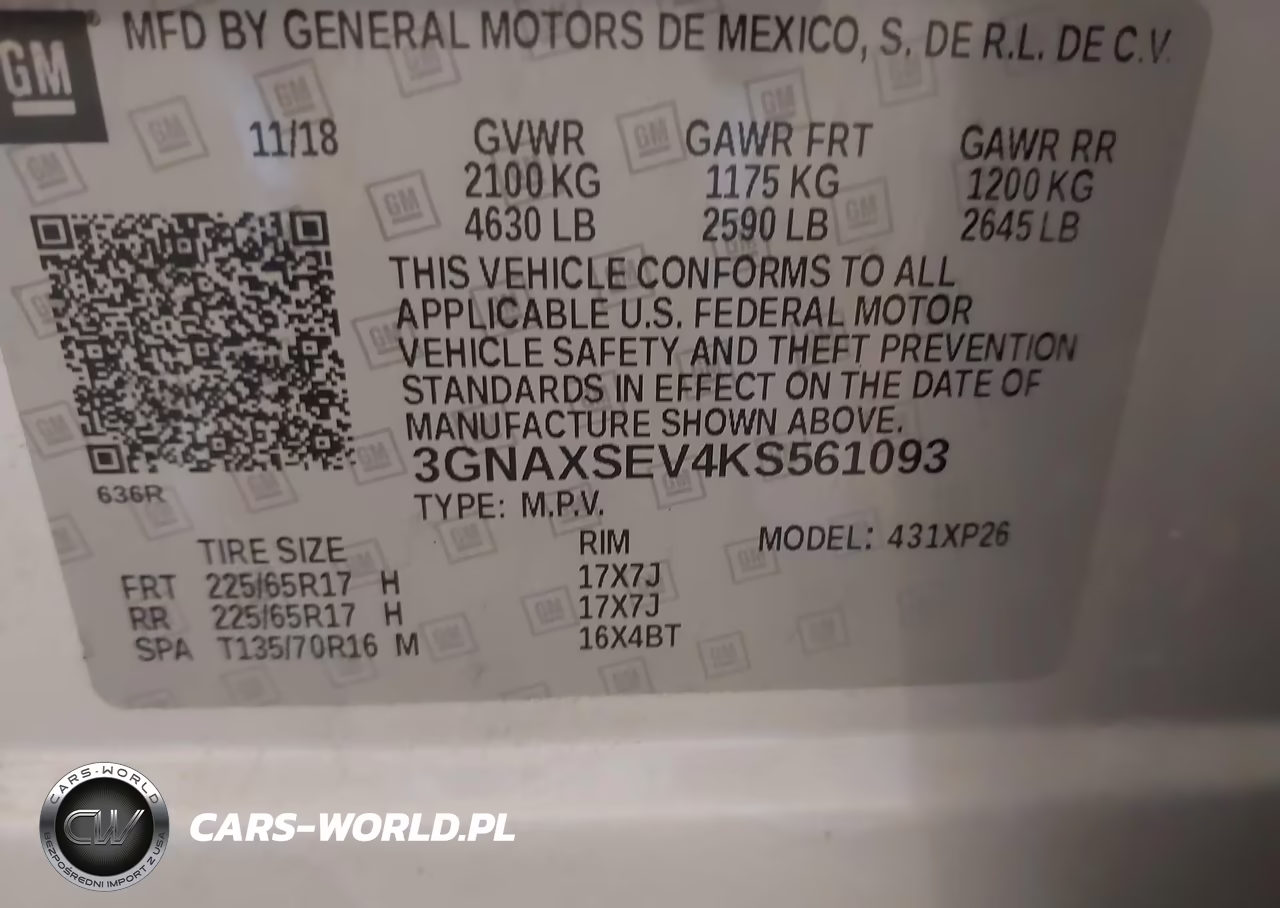 2019 Chevrolet Equinox Ls VIN:3GNAXSEV4KS561093 - 9