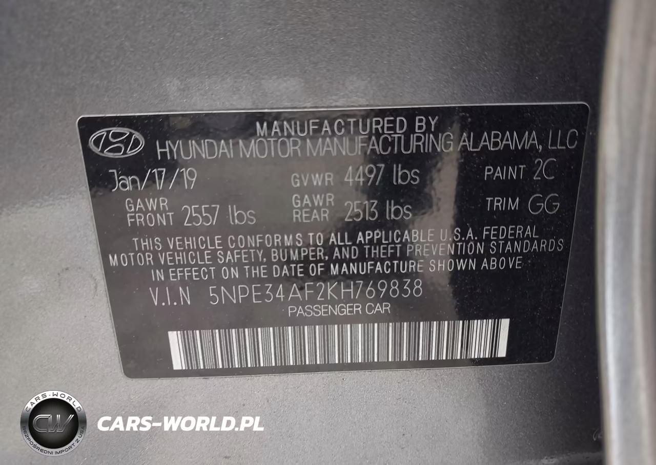 2019 Hyundai Sonata Sel VIN:5NPE34AF2KH769838 - 9