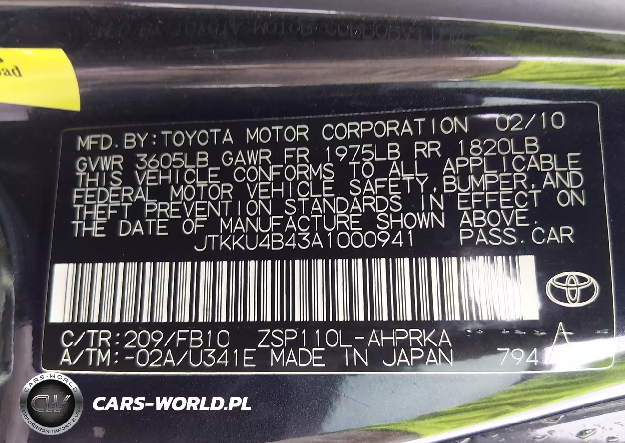 2010 Scion Xd VIN:JTKKU4B43A1000941 - 9