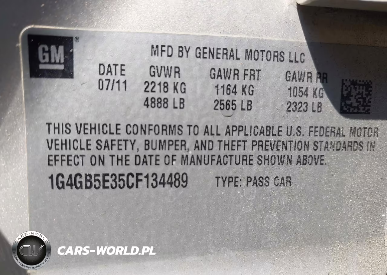 2012 Buick Lacrosse Convenience Group VIN:1G4GB5E35CF134489 - 9
