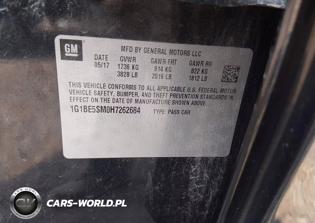 2017 Chevrolet Cruze Lt Auto VIN:1G1BE5SM0H7262684 - 9
