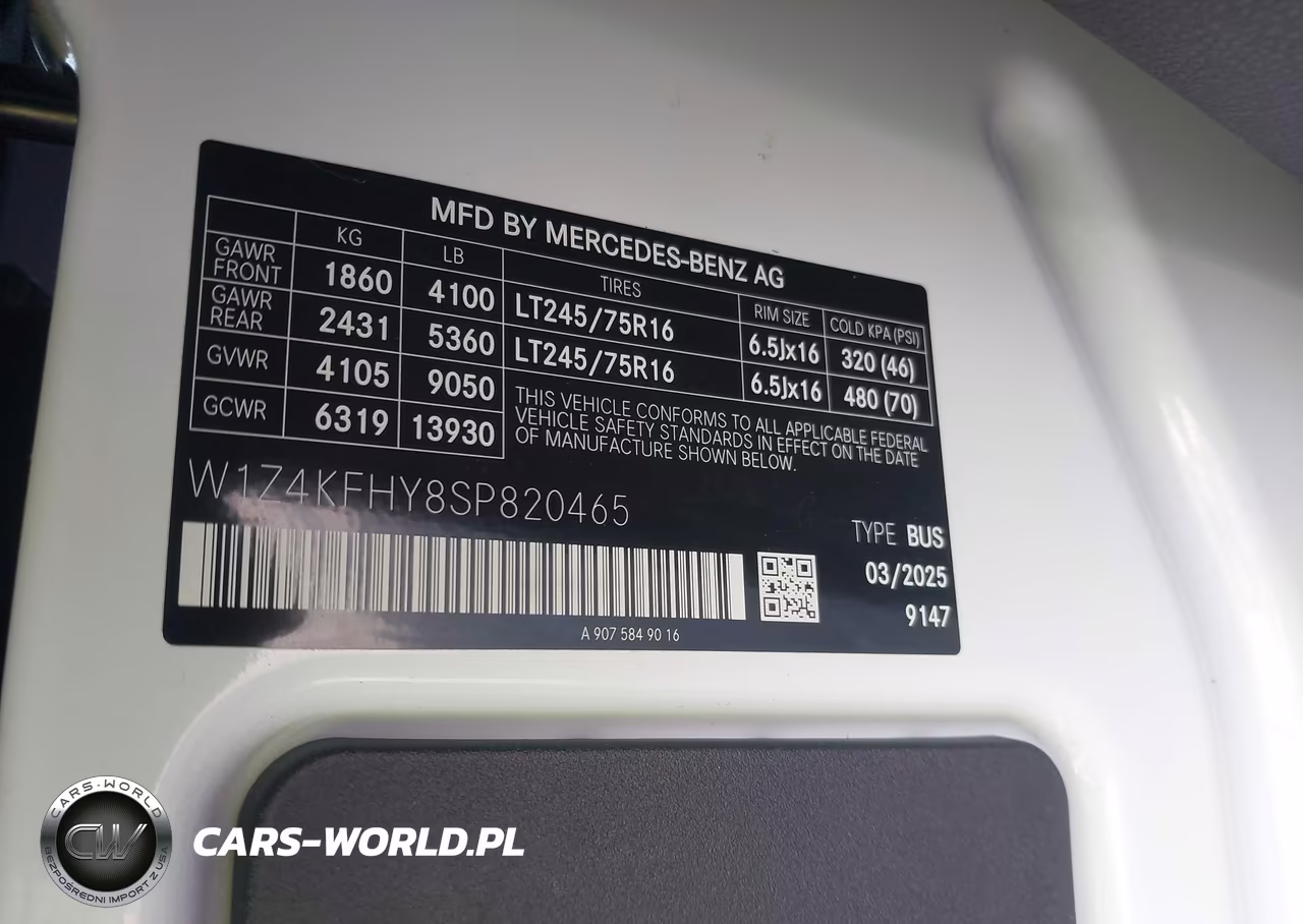 2025 Mercedes-Benz Sprinter 2500 Standard Roof 4-Cyl Diesel VIN:W1Z4KFHY8SP820465 - 9